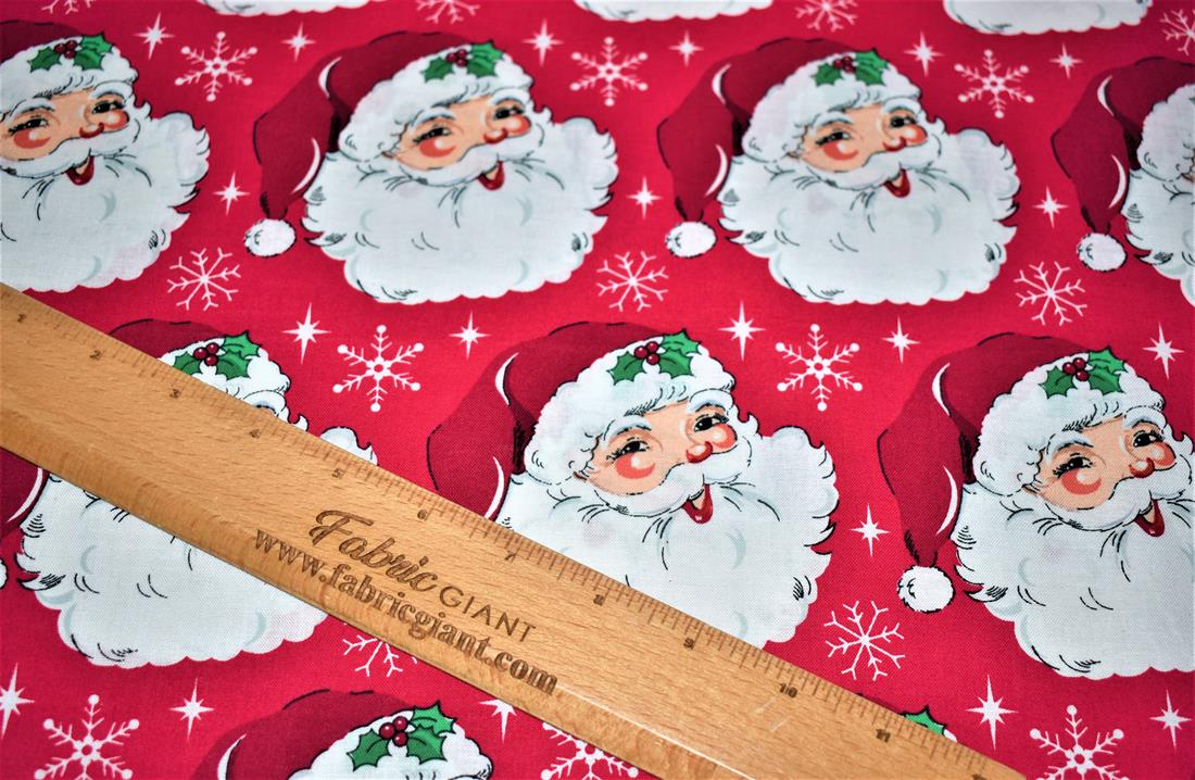 Dark Pink Printed Christmas 100% Cotton Fabric