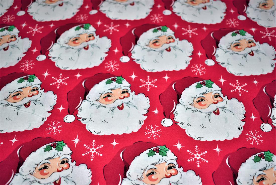 Dark Pink Printed Christmas 100% Cotton Fabric
