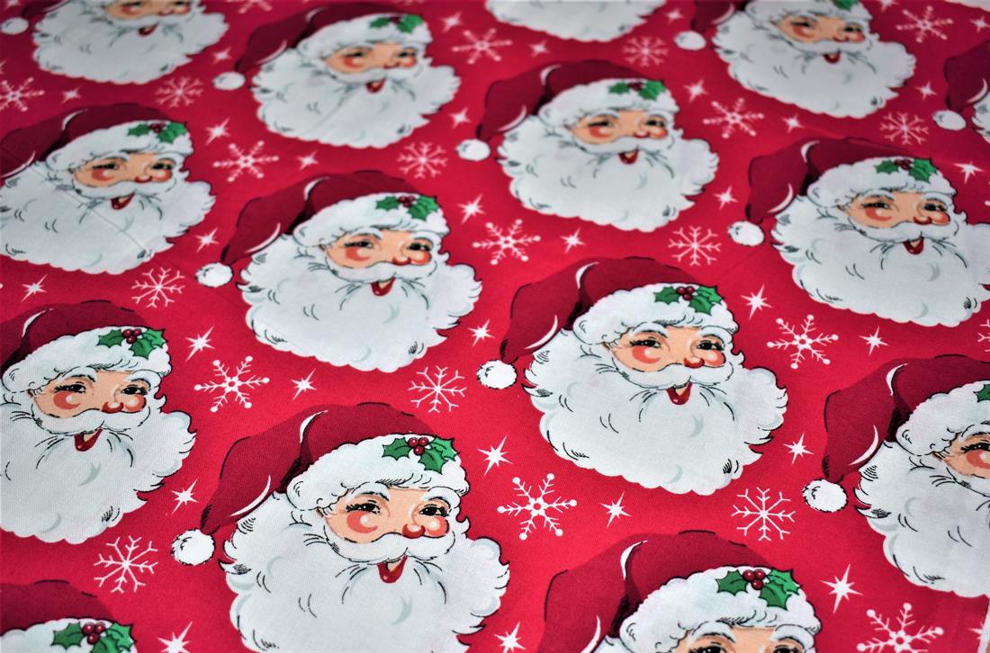 Dark Pink Printed Christmas 100% Cotton Fabric