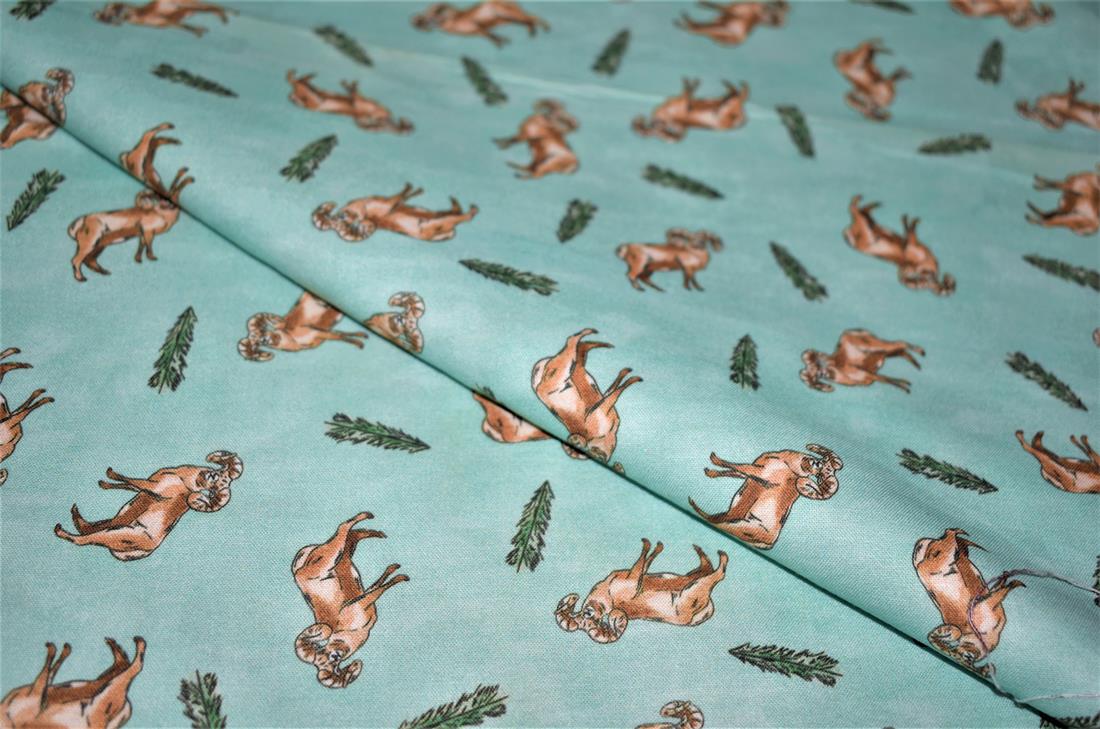 Sage Green Printed 100% Cotton Fabric