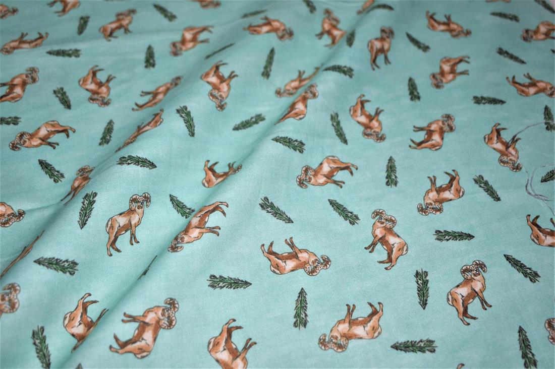 Sage Green Printed 100% Cotton Fabric