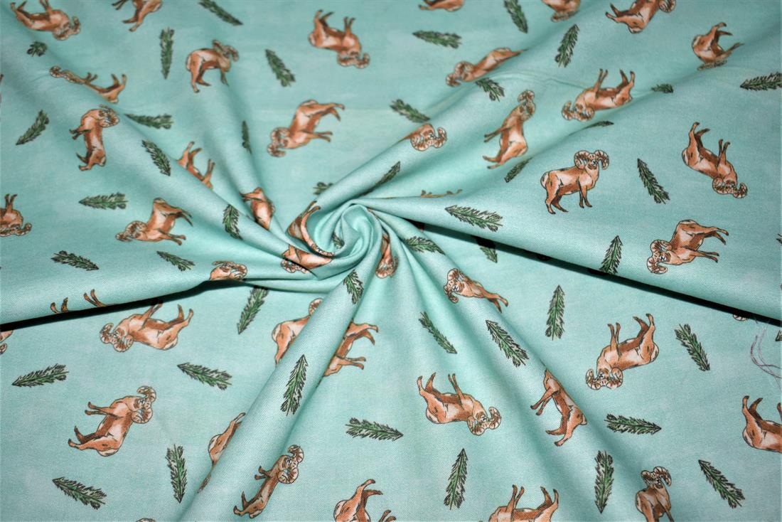 Sage Green Printed 100% Cotton Fabric