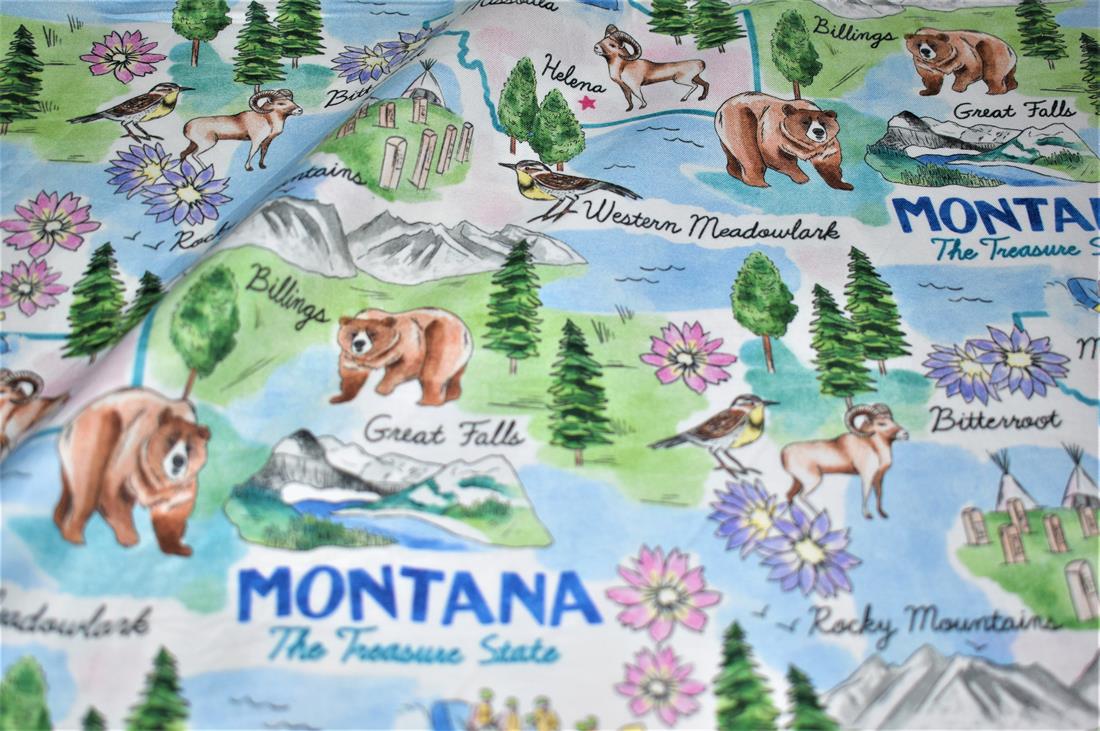 Blue Printed 100% Cotton Fabric