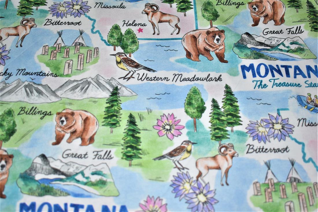 Blue Printed 100% Cotton Fabric