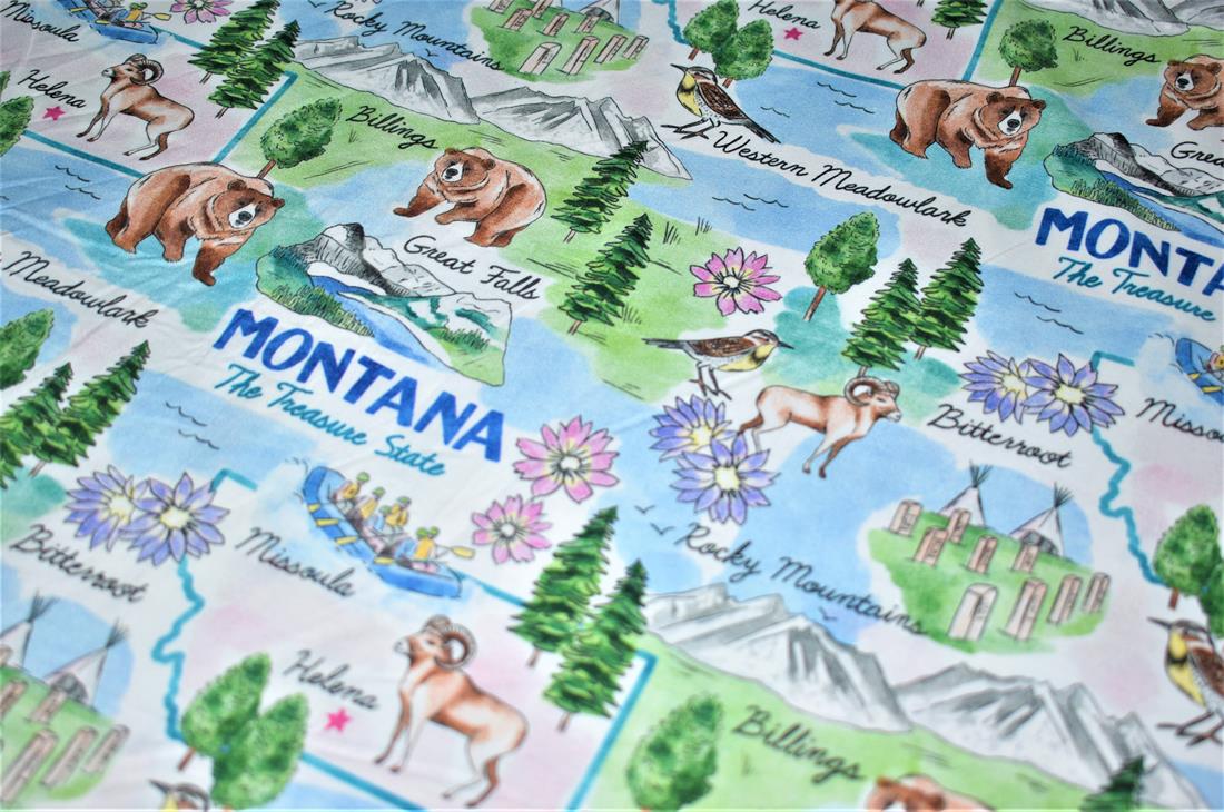 Blue Printed 100% Cotton Fabric