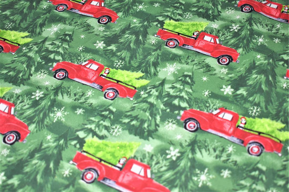 Green Printed Christmas 100% Cotton Fabric