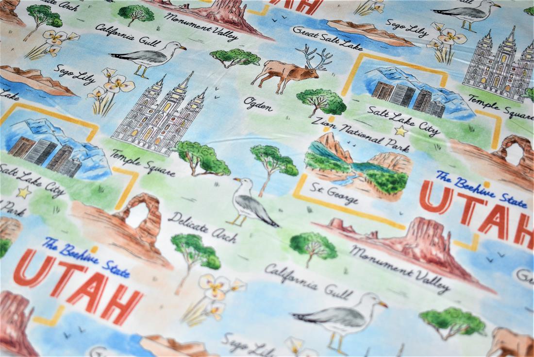 Blue Printed 100% Cotton Fabric