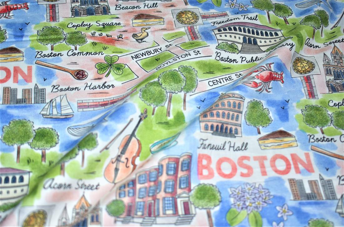 Blue Printed 100% Cotton Fabric