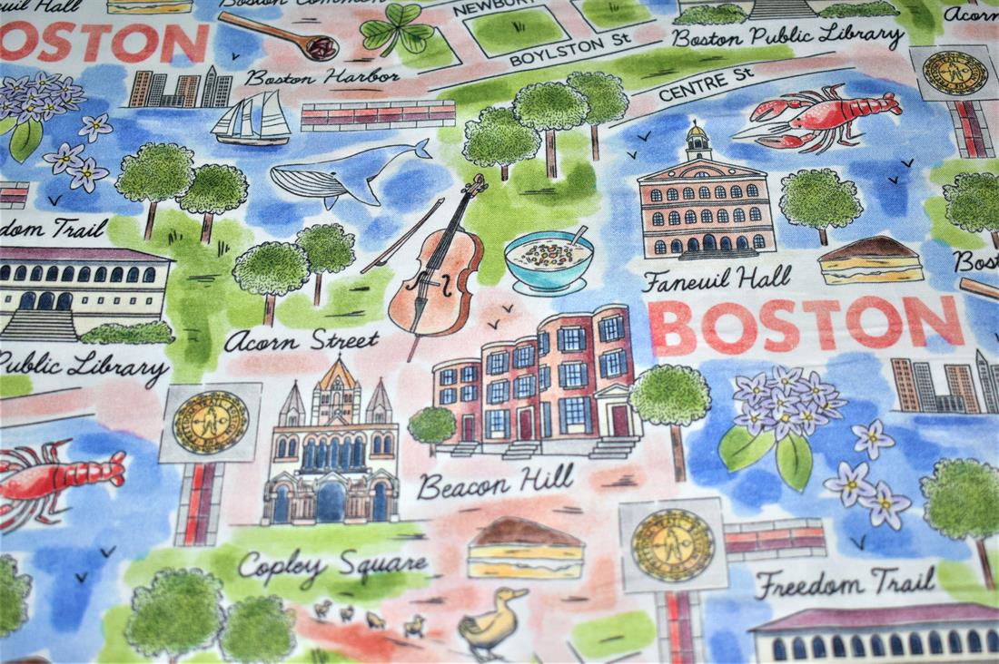 Blue Printed 100% Cotton Fabric