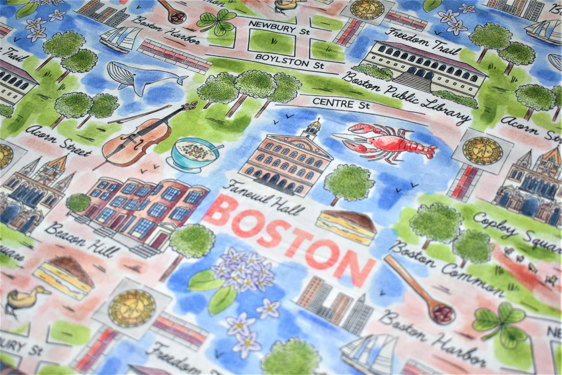 Blue Printed 100% Cotton Fabric