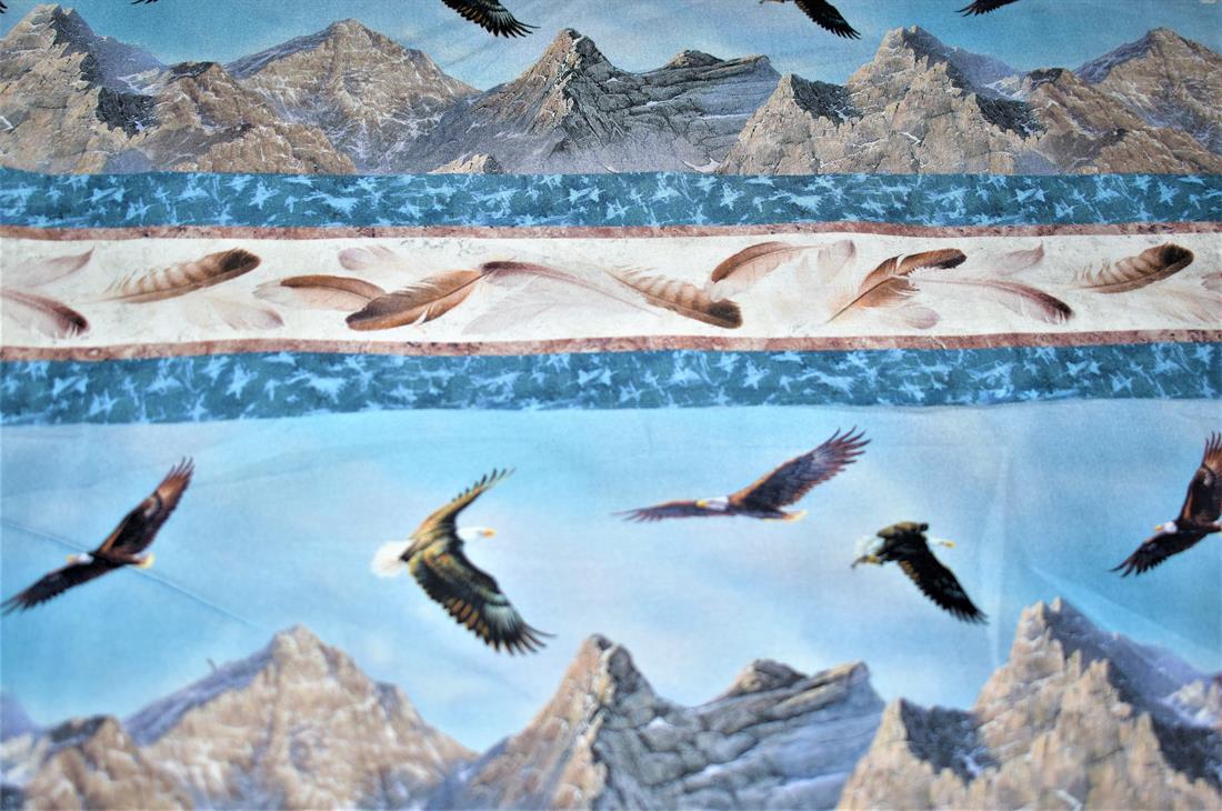 Blue Printed 100% Cotton Fabric