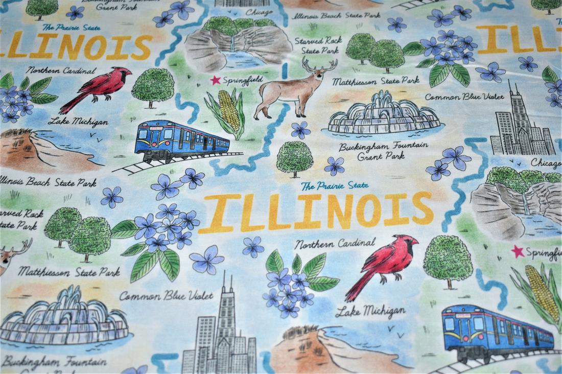 Blue Printed 100% Cotton Fabric