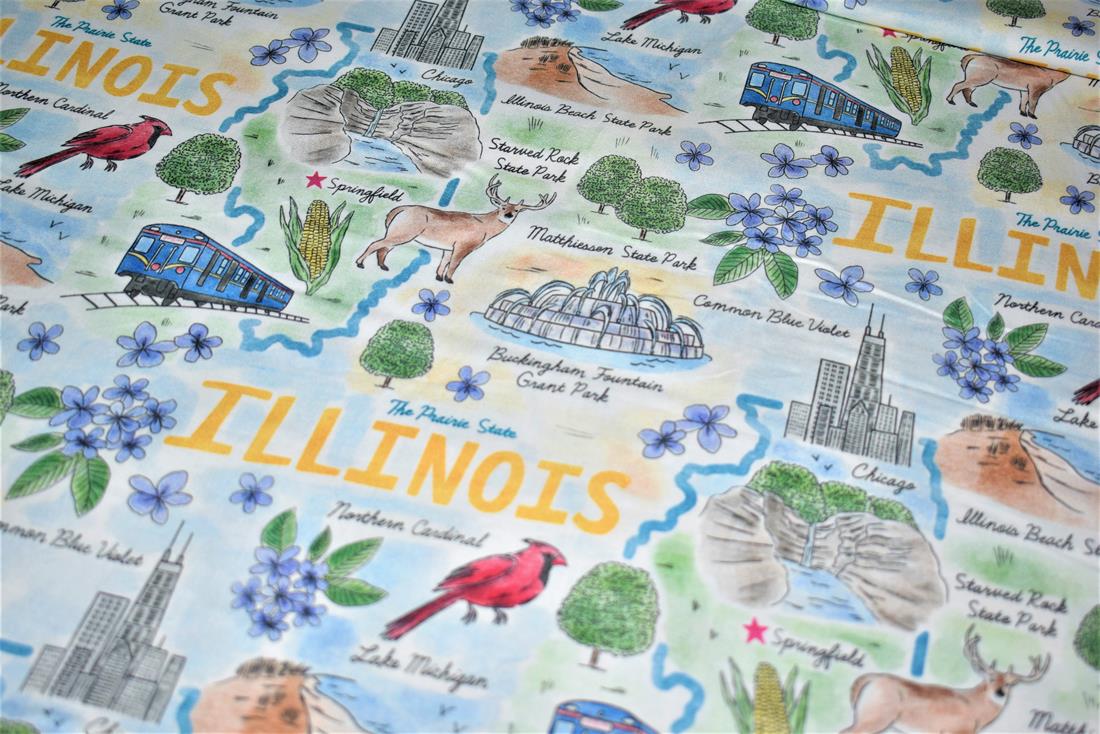 Blue Printed 100% Cotton Fabric