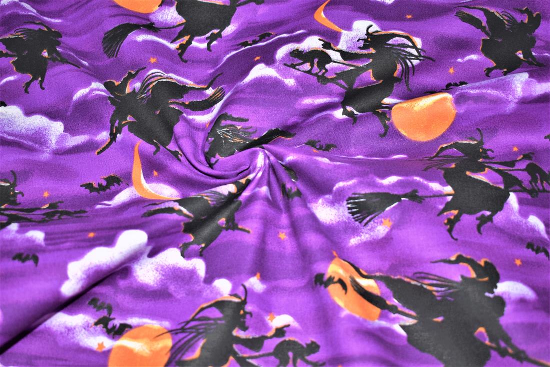 Purple Hallowwen 100% Cotton Fabric