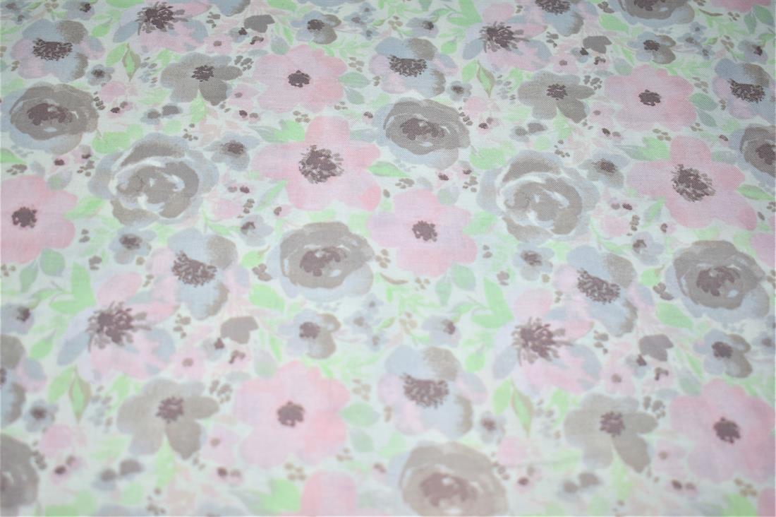 Pink & Grey Printed 100% Cotton Fabric
