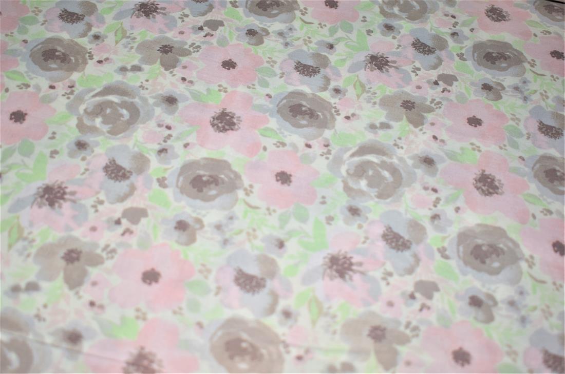 Pink & Grey Printed 100% Cotton Fabric