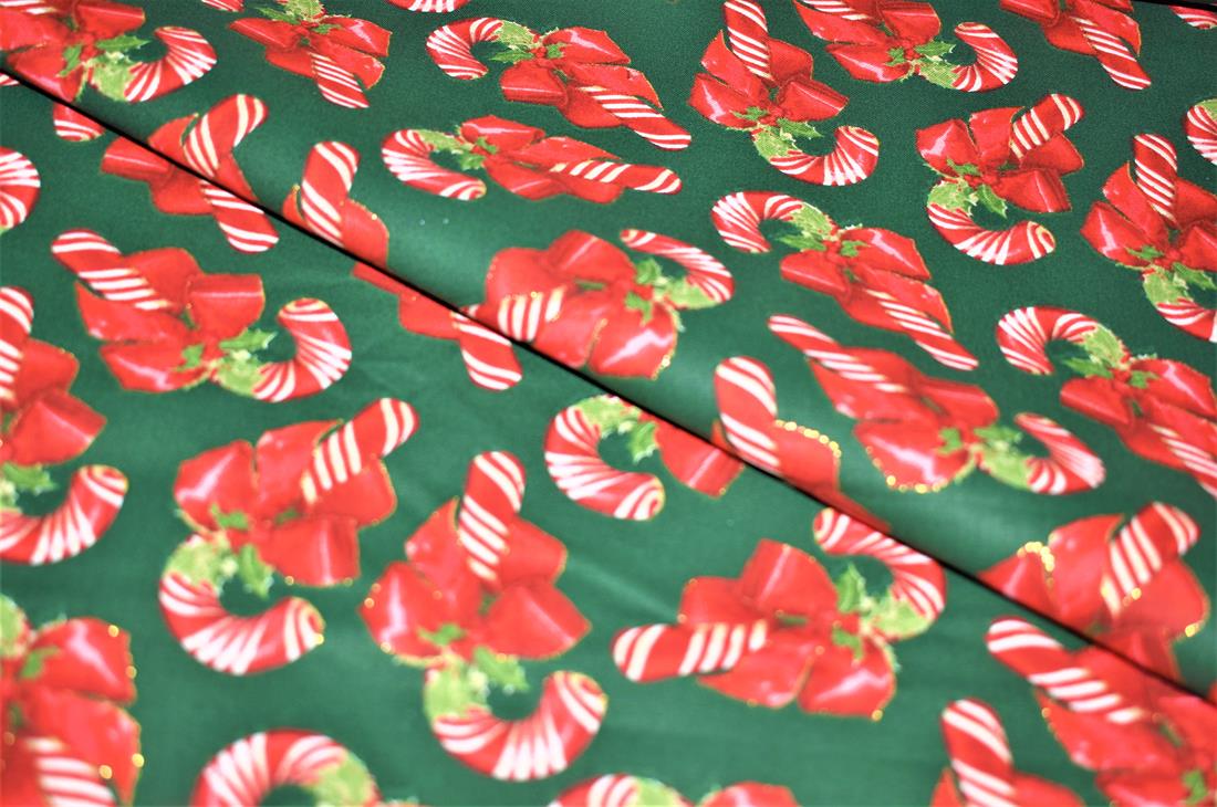 Green & Red Christmas 100% Cotton Fabric