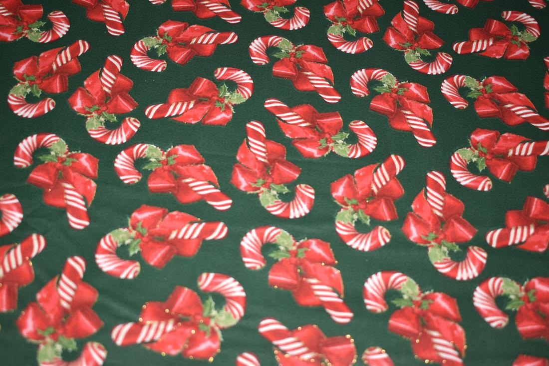 Green & Red Christmas 100% Cotton Fabric