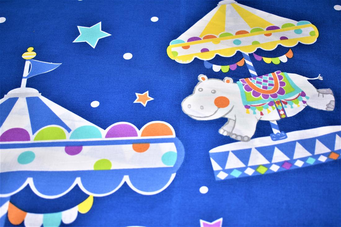 Royal Blue Printed Panel100% Cotton Fabric