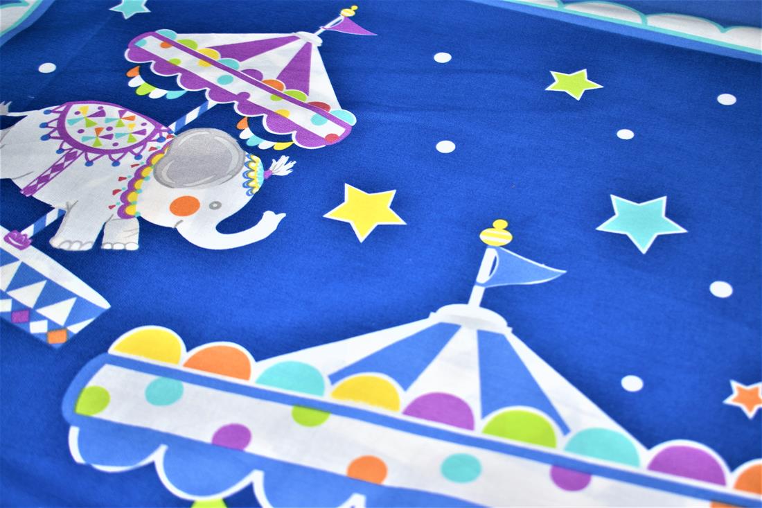 Royal Blue Printed Panel100% Cotton Fabric