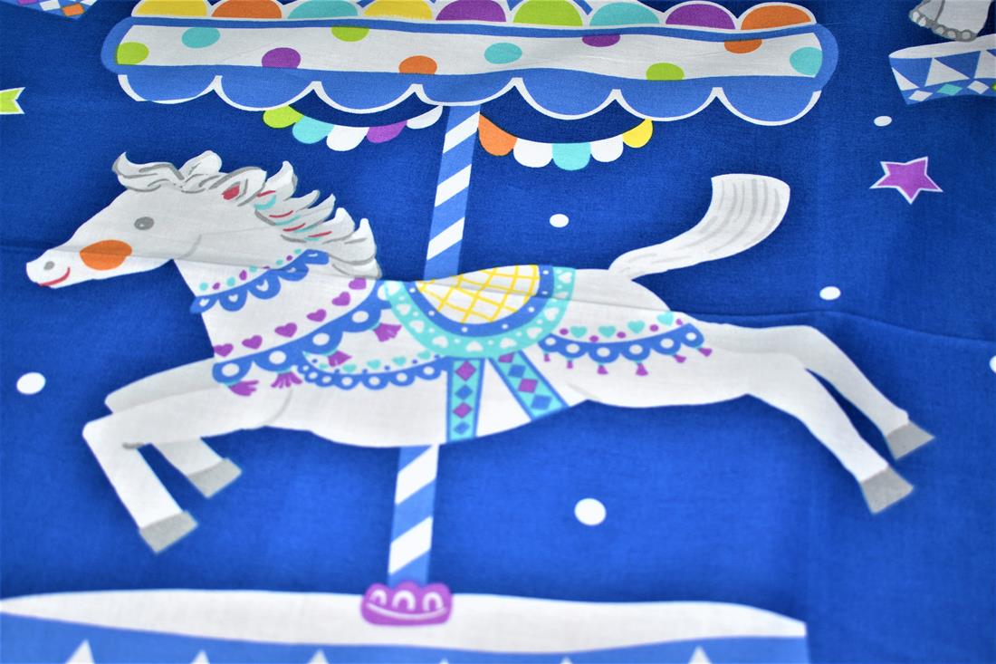 Royal Blue Printed Panel100% Cotton Fabric