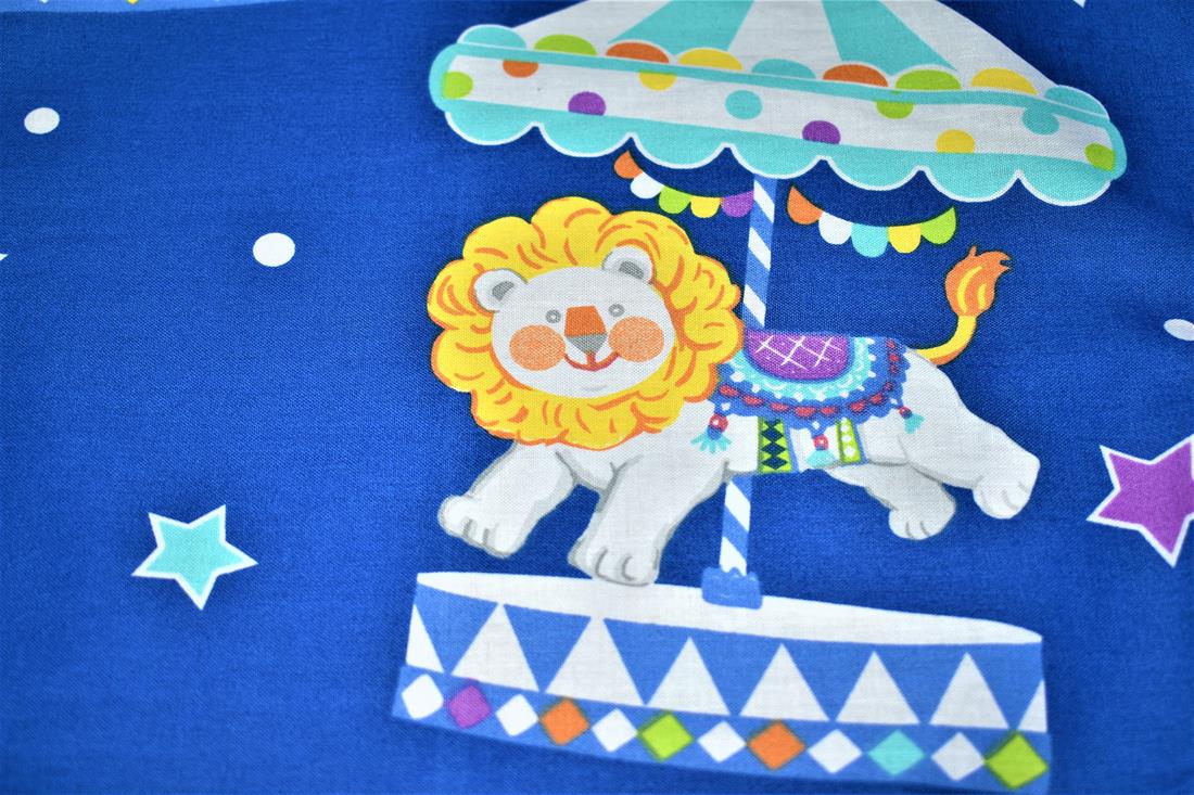 Royal Blue Printed Panel100% Cotton Fabric