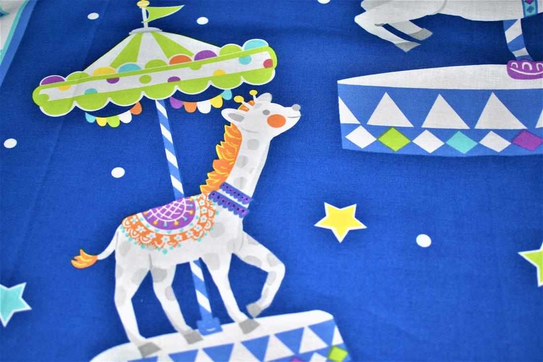 Royal Blue Printed Panel100% Cotton Fabric