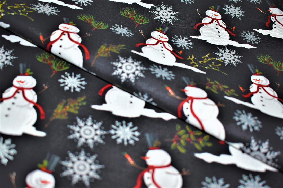 Black Christmas 100% Cotton Fabric