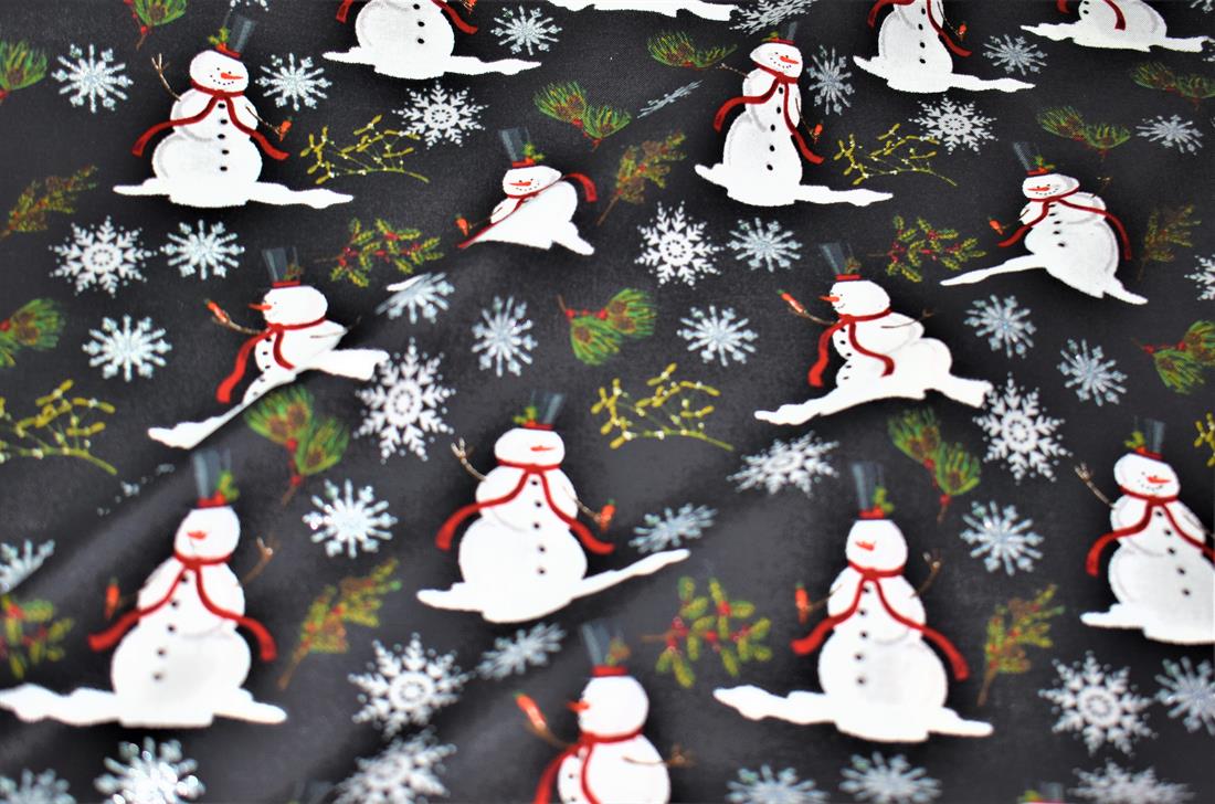 Black Christmas 100% Cotton Fabric
