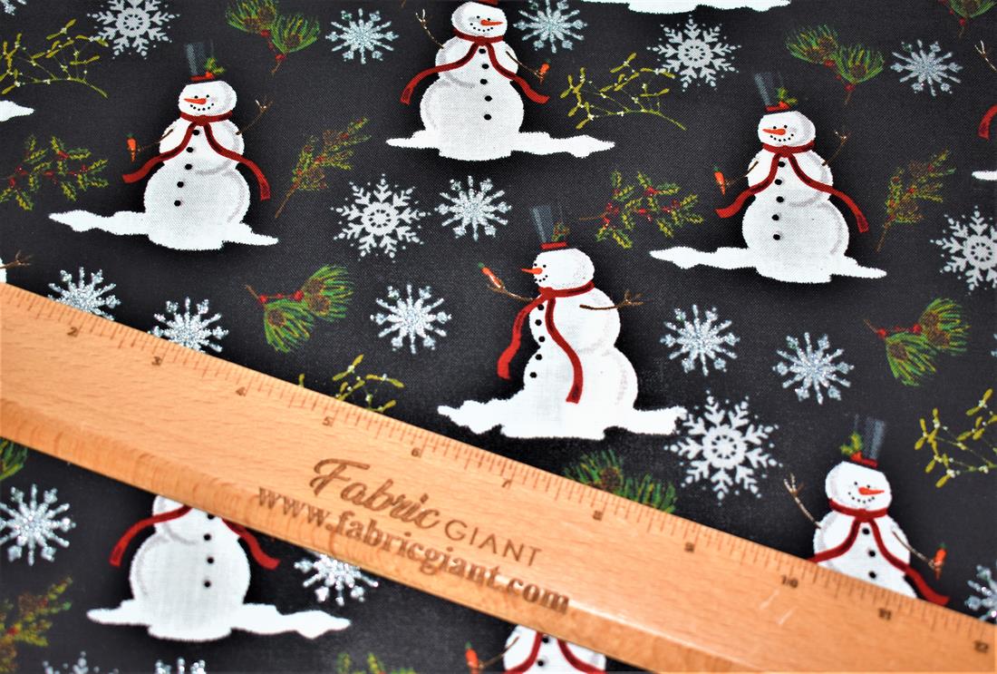 Black Christmas 100% Cotton Fabric