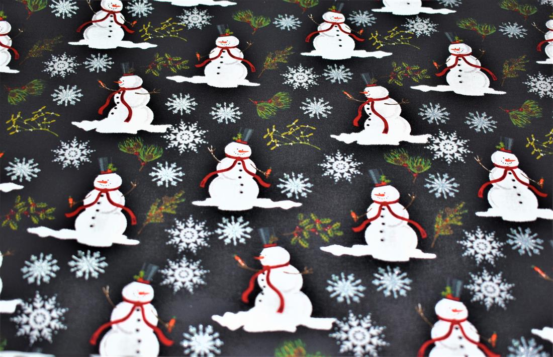 Black Christmas 100% Cotton Fabric