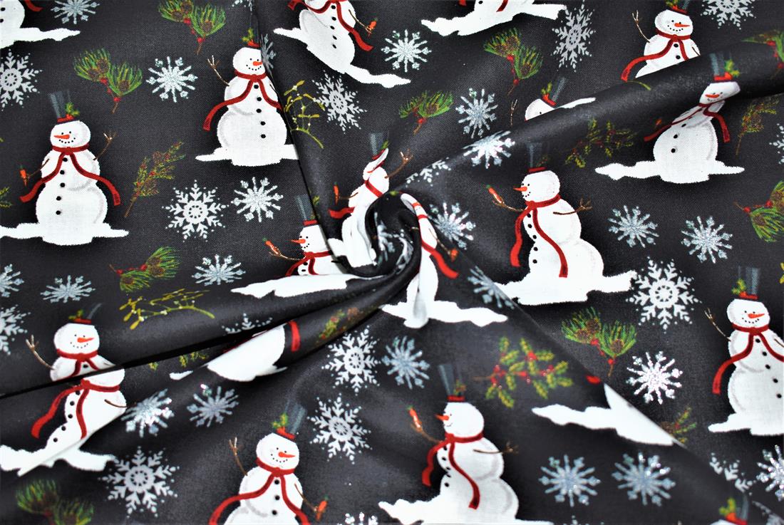 Black Christmas 100% Cotton Fabric