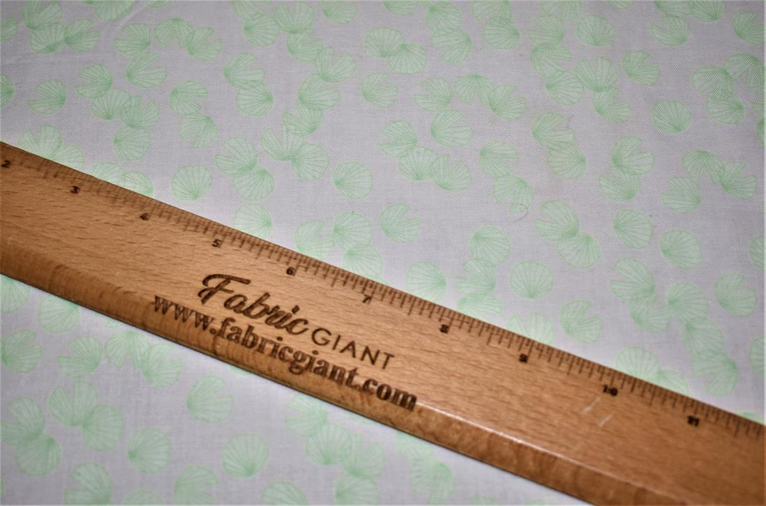 Ivory & Green Printed 100% Cotton Fabric