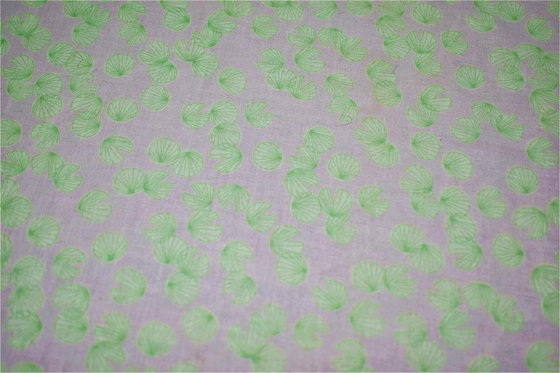Ivory & Green Printed 100% Cotton Fabric