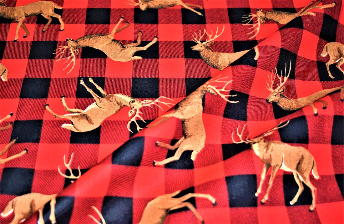 Red & Black Printed 100% Cotton Fabric