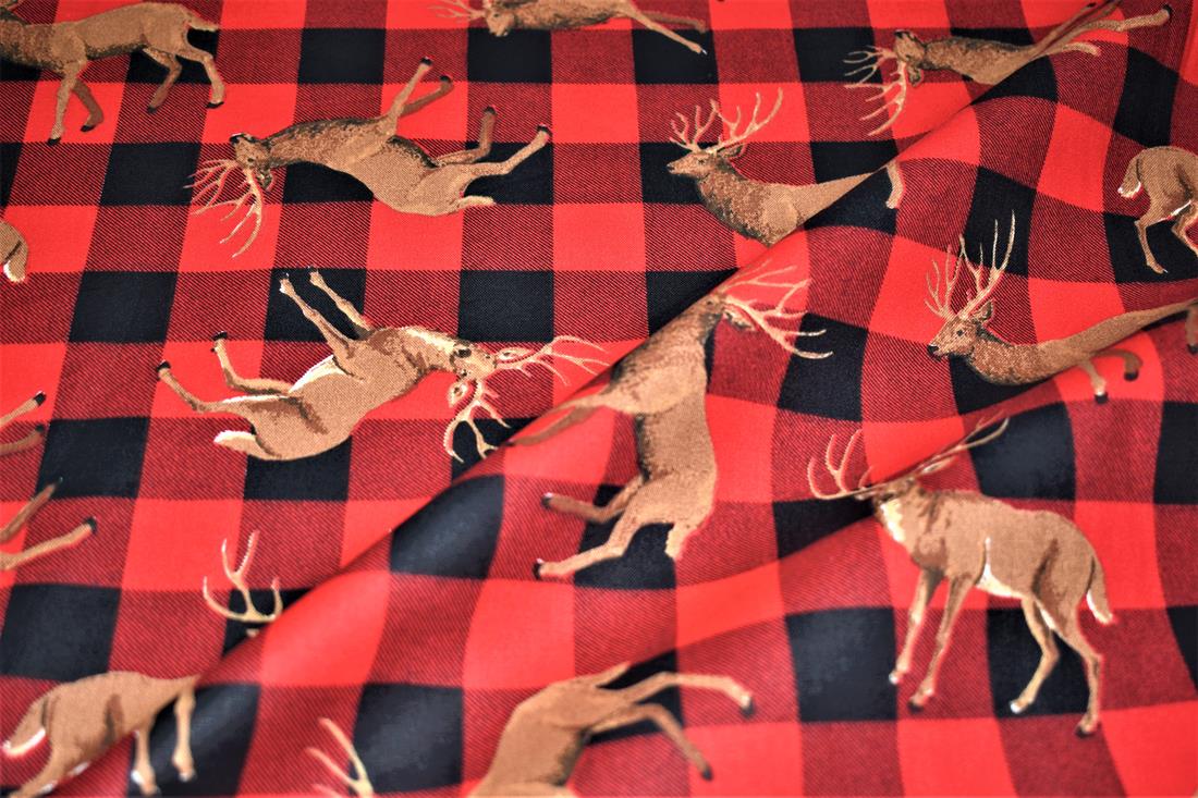 Red & Black Printed 100% Cotton Fabric