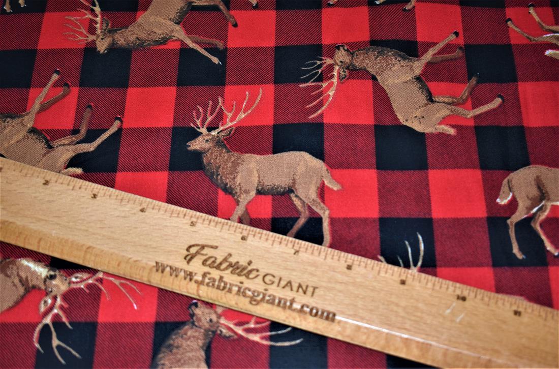 Red & Black Printed 100% Cotton Fabric