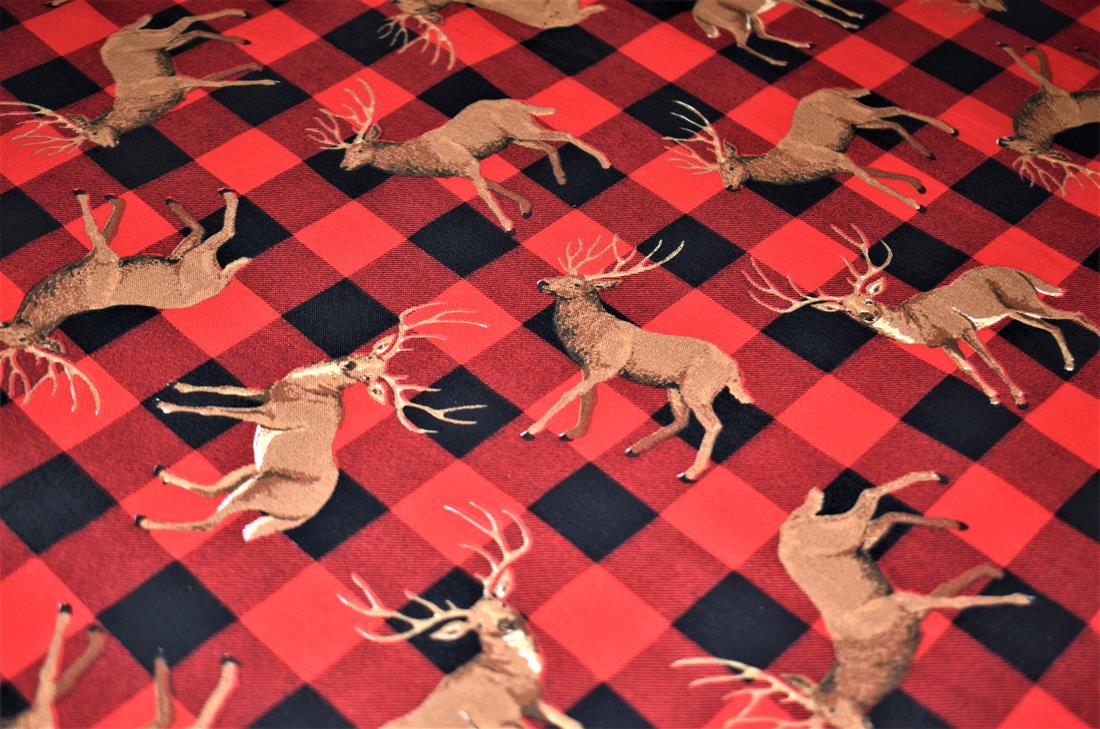Red & Black Printed 100% Cotton Fabric