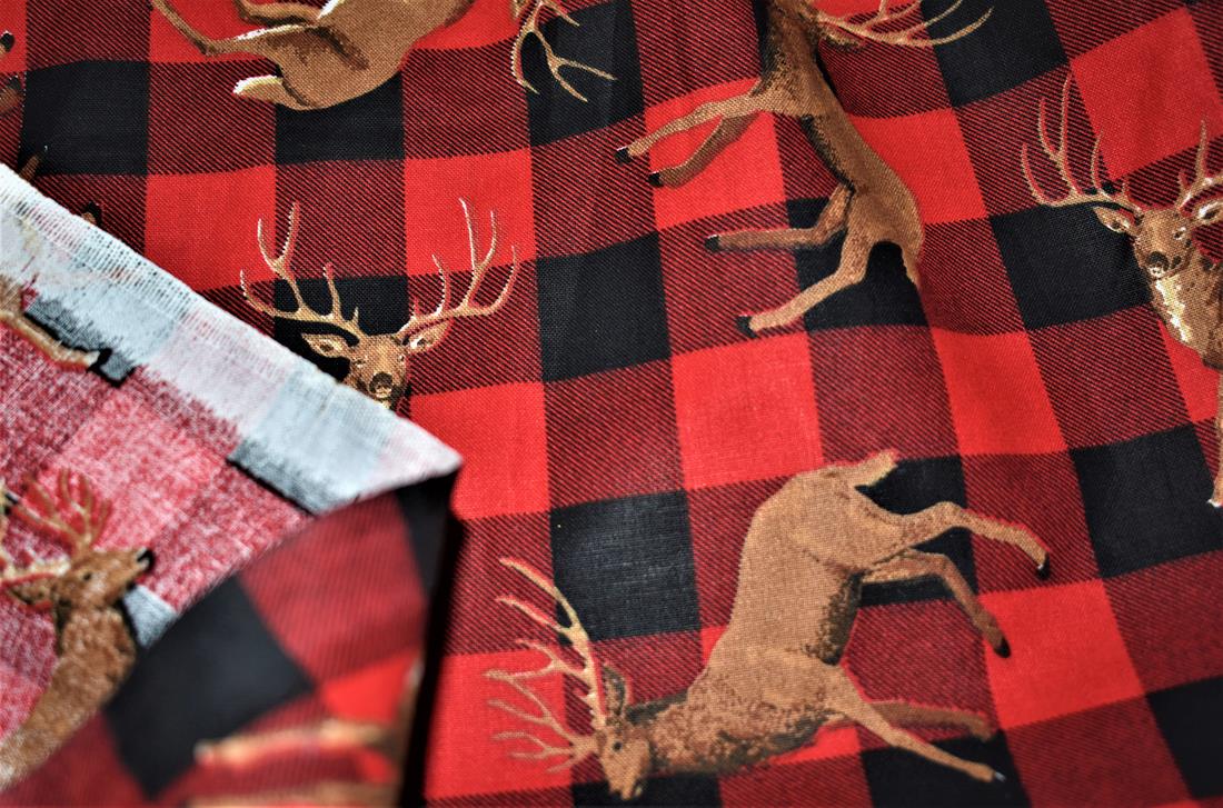 Red & Black Printed 100% Cotton Fabric