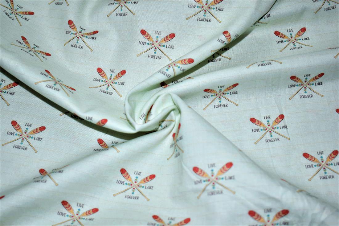 Ivory Printed 100% Cotton Fabric