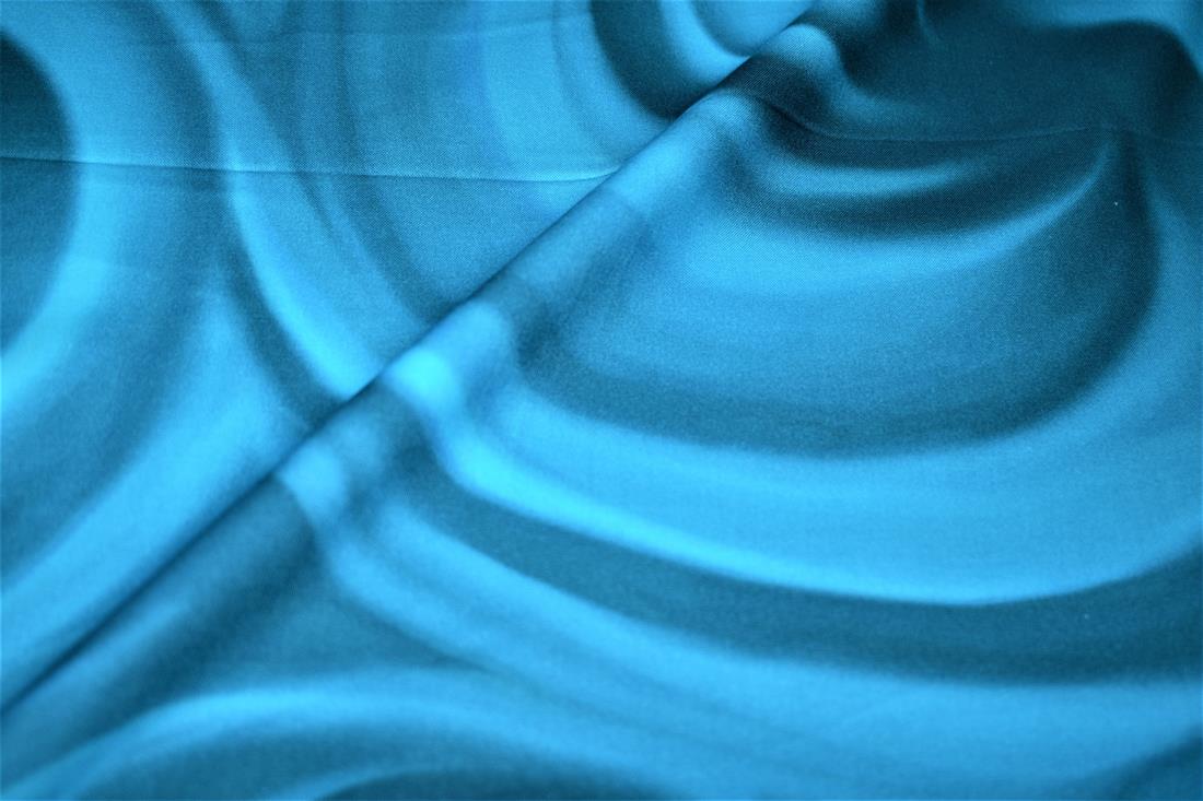 Turquoise & Navy Printed 100% Cotton Fabric