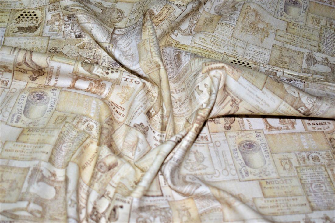 Beige Printed 100% Cotton Fabric