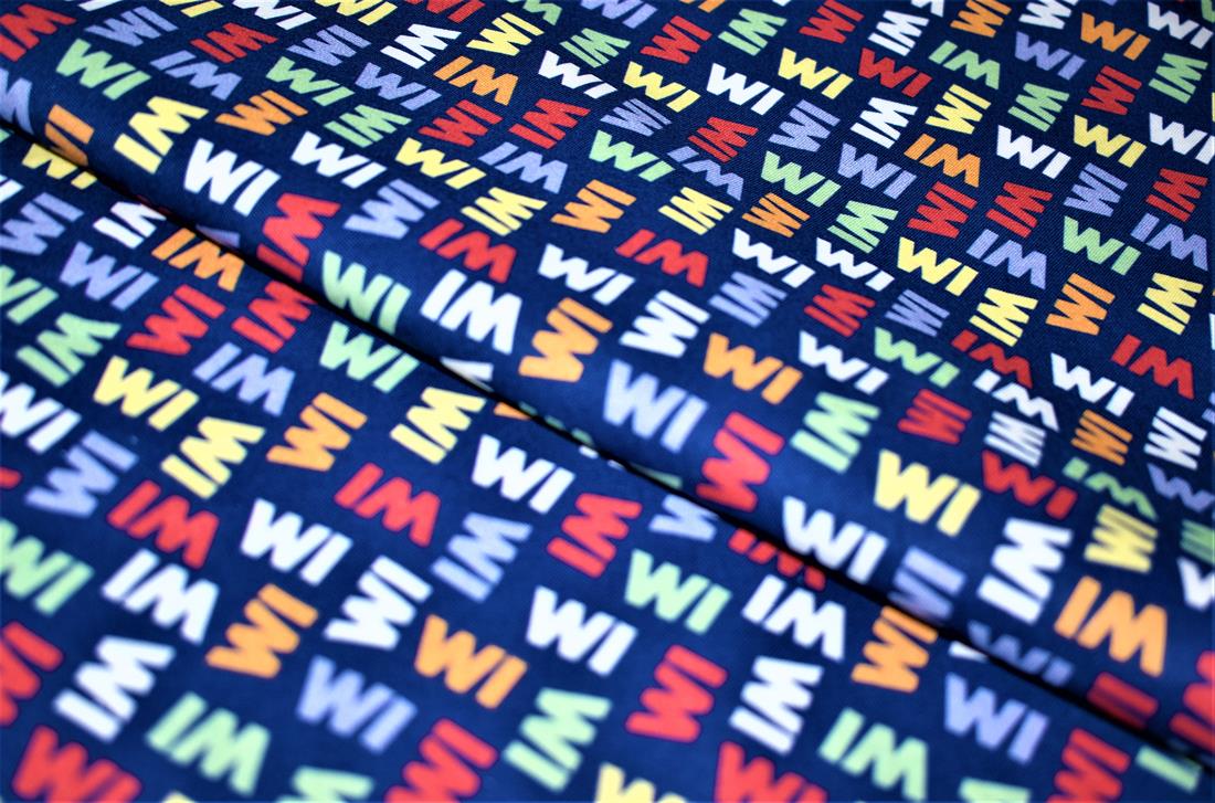 Navy Printed 100% Cotton Fabric