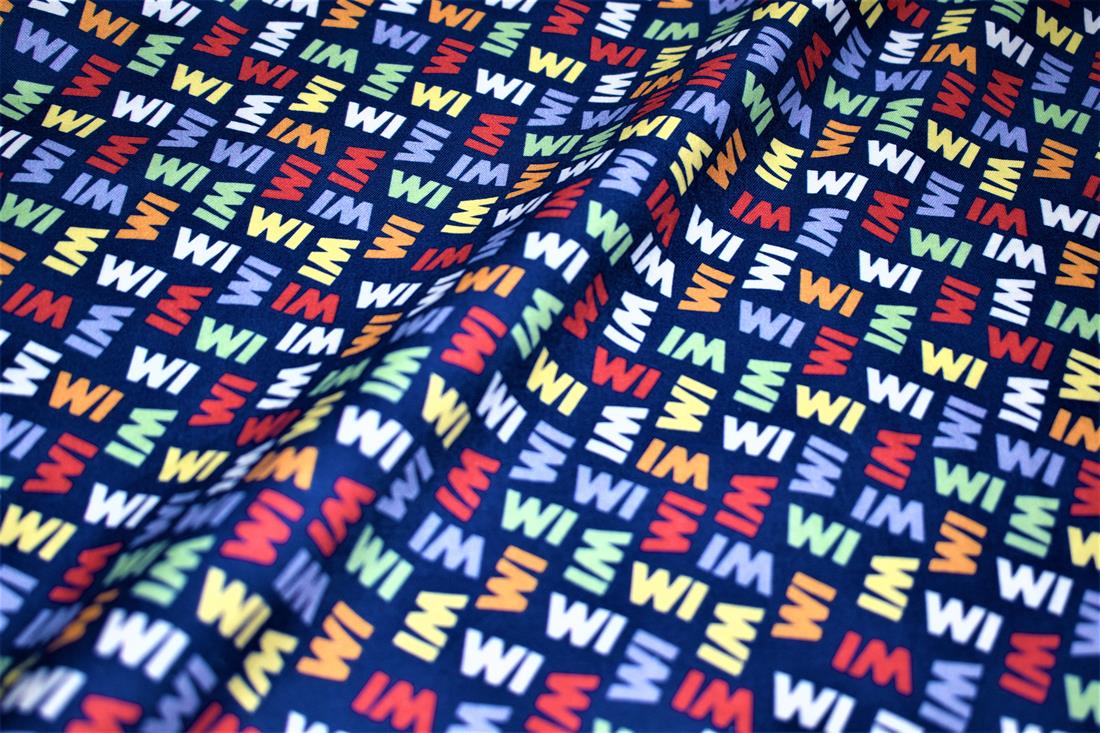 Navy Printed 100% Cotton Fabric