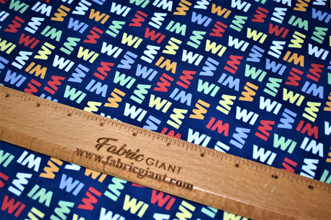 Navy Printed 100% Cotton Fabric