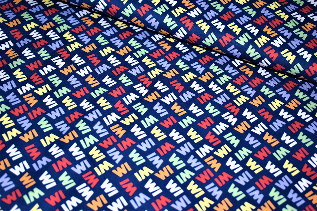 Navy Printed 100% Cotton Fabric