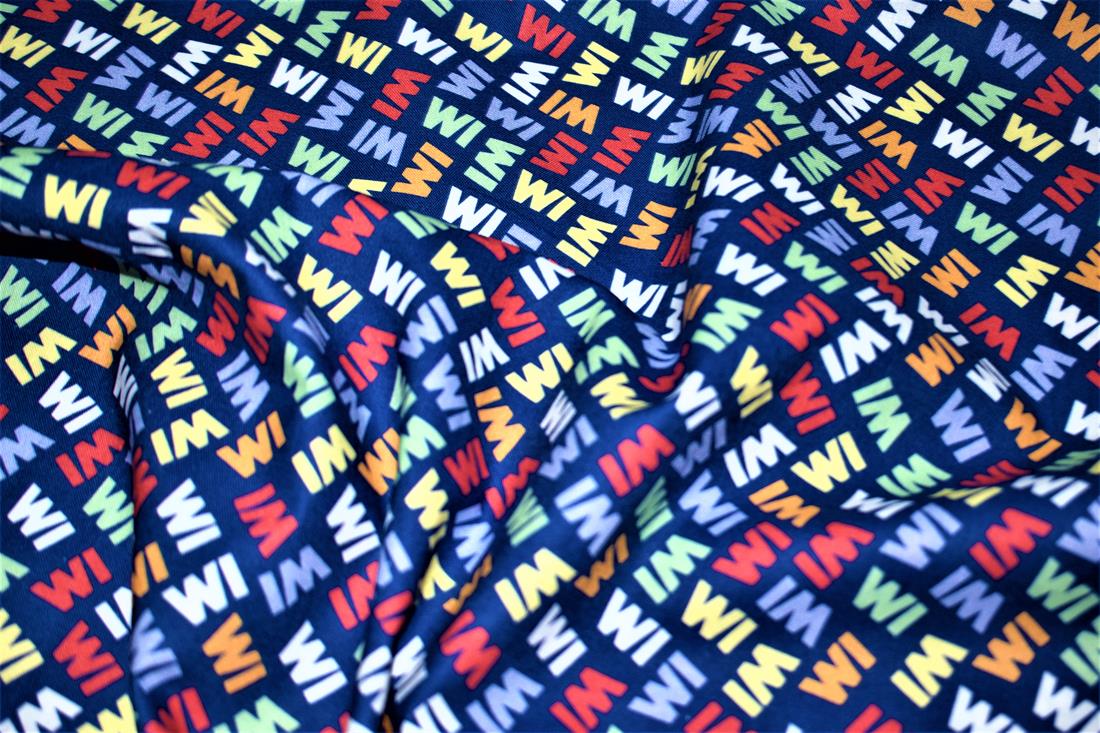 Navy Printed 100% Cotton Fabric