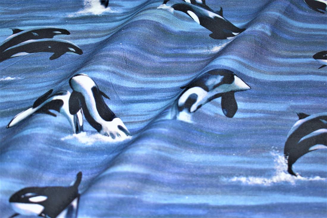 Navy Printed 100% Cotton Fabric