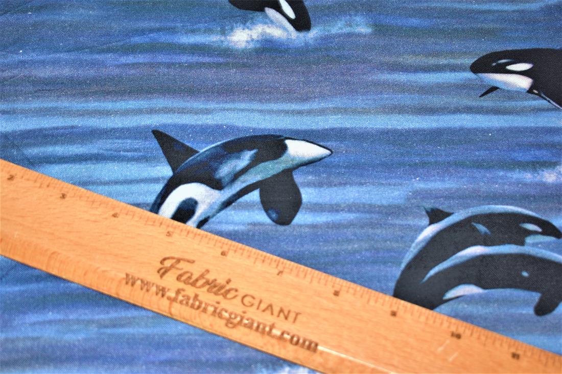 Navy Printed 100% Cotton Fabric