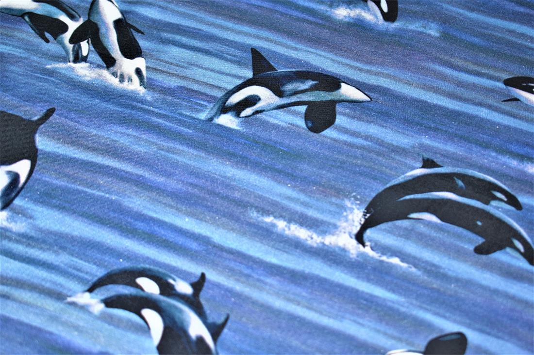 Navy Printed 100% Cotton Fabric